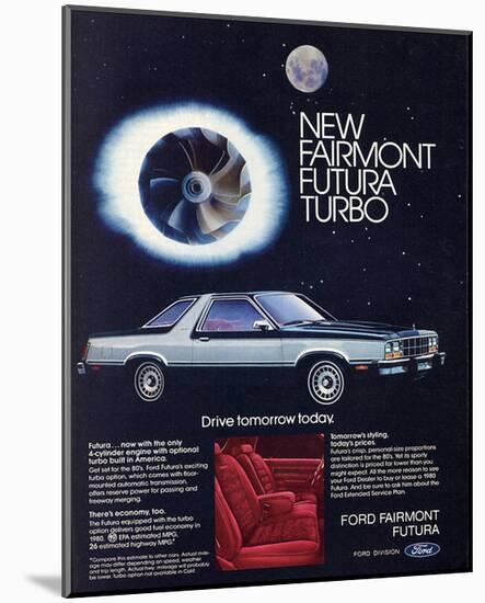 1980 Ford Fairmont Futuraturbo-null-Mounted Art Print