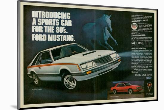 1980 Mustang '80S Sports Car-null-Mounted Art Print