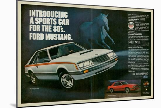 1980 Mustang '80S Sports Car-null-Mounted Art Print