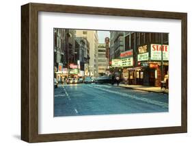 1980s Combat Zone Adult Entertainment Area Boston Massachusetts-null-Framed Photographic Print