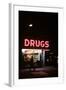 1980s Drug Store at Night Pink Neon Sign-null-Framed Photographic Print