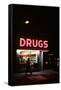 1980s Drug Store at Night Pink Neon Sign-null-Framed Stretched Canvas