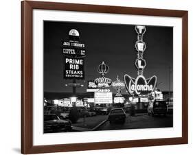 1980s Night Neon on the Strip for El Morocco La Concha Stardust Las Vegas,, Nevada-null-Framed Photographic Print