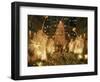 1980s ROCKEFELLER CENTER LIGHTED ANGELS AND CHRISTMAS TREE NEW YORK CITY NEW YORK USA-Panoramic Images-Framed Photographic Print