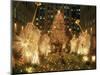 1980s ROCKEFELLER CENTER LIGHTED ANGELS AND CHRISTMAS TREE NEW YORK CITY NEW YORK USA-Panoramic Images-Mounted Photographic Print