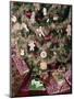 1980s WRAPPED PRESENTS UNDER TRADITIONAL CHRISTMAS TREE STILL LIFE-Panoramic Images-Mounted Photographic Print