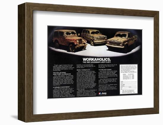 1981 Jeep Fleet-Workaholics-null-Framed Art Print