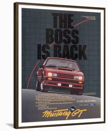 1982 Mustang the Boss is Back-null-Framed Premium Giclee Print