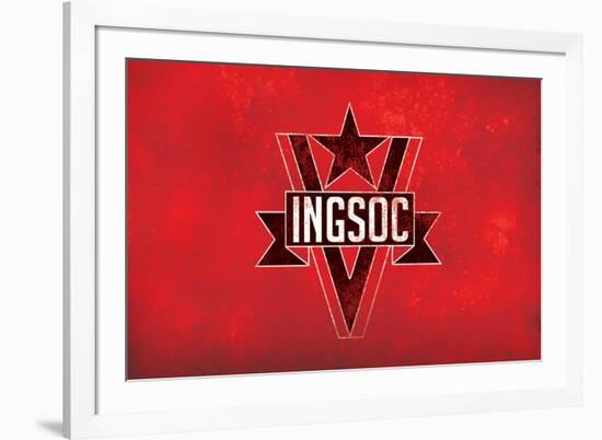 1984 INGSOC Big Brother Political Flag-null-Framed Art Print