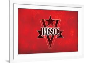 1984 INGSOC Big Brother Political Flag-null-Framed Art Print