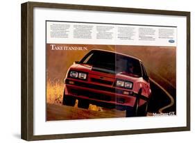 1986 Mustanggt-Take It and Run-null-Framed Art Print