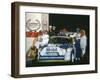 1986 RAC Rally. Tony Pond and Rob Arthur celebrate finishing 6th in MG Metro 6R4-null-Framed Photographic Print