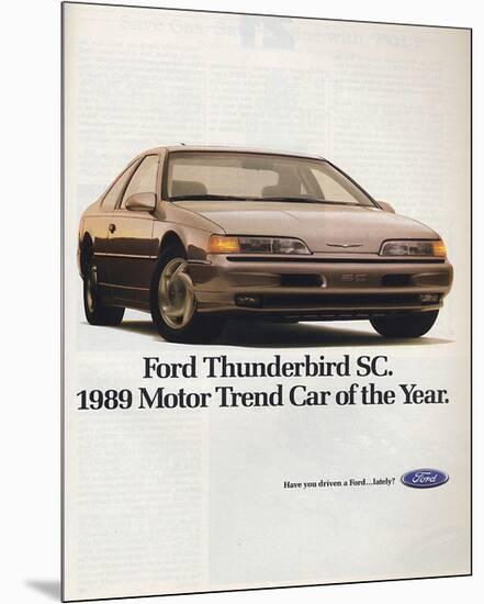 1989Thunderbird Car of the Year-null-Mounted Premium Giclee Print