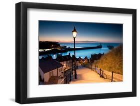 199 Steps of Whitby in the North Yorkshire at Sunset , United Kingdom-stocker1970-Framed Photographic Print