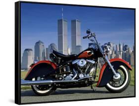 1990 Heritage Classic Harley Davidson, New York City, USA-null-Framed Stretched Canvas