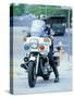 1992 Harley Davidson Police Bike-null-Stretched Canvas