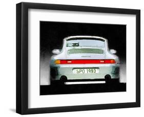 1993 Porsche 911 Rear Watercolor-NaxArt-Framed Art Print