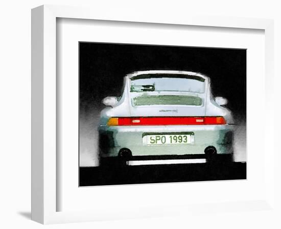 1993 Porsche 911 Rear Watercolor-NaxArt-Framed Art Print