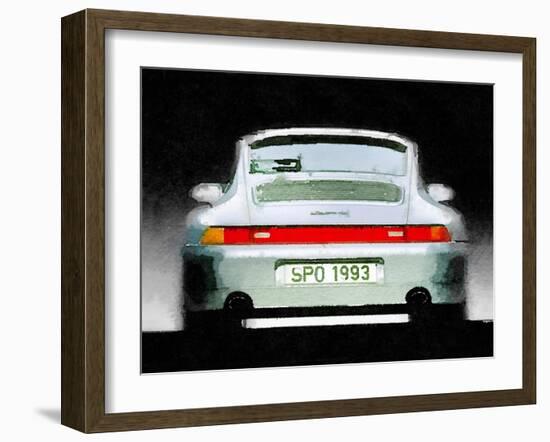 1993 Porsche 911 Rear Watercolor-NaxArt-Framed Art Print