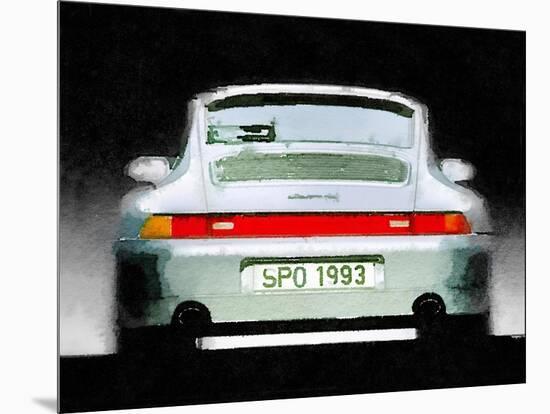 1993 Porsche 911 Rear Watercolor-NaxArt-Mounted Art Print