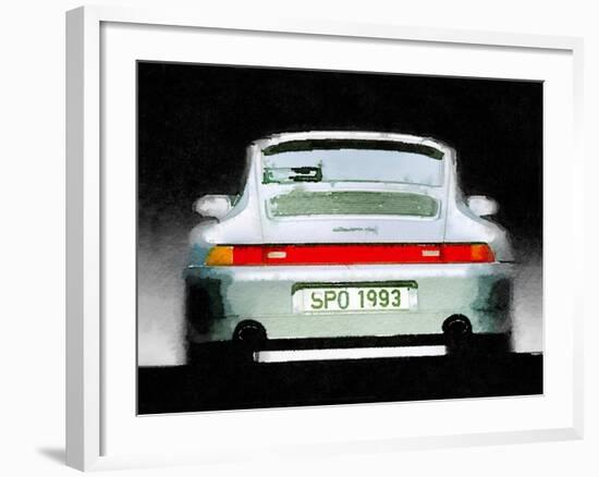 1993 Porsche 911 Rear Watercolor-NaxArt-Framed Art Print