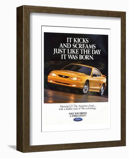 1995Mustang-It Kicks & Screams-null-Framed Art Print