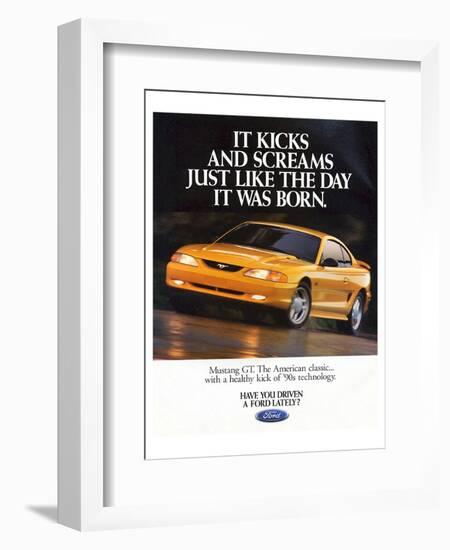 1995Mustang-It Kicks & Screams-null-Framed Art Print