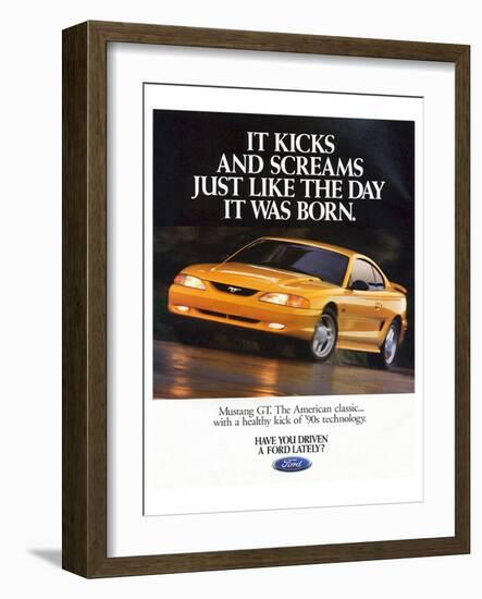 1995Mustang-It Kicks & Screams-null-Framed Art Print