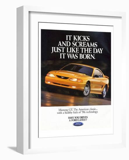 1995Mustang-It Kicks & Screams-null-Framed Art Print