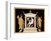 19th Century Antique Vase Illustration of a Hunter with Dog and Attendants-Stapleton Collection-Framed Giclee Print