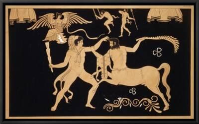 19th Century Antique Vase Illustration Of Hercules Fighting Centaur Chiron Giclee Print Stapleton Collection Allposters Com