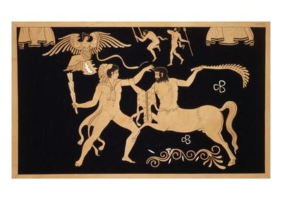 19th Century Antique Vase Illustration Of Hercules Fighting Centaur Chiron Giclee Print Stapleton Collection Allposters Com