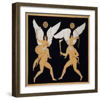 19th Century Antique Vase Illustration of Winged Figures on Men's Backs-Stapleton Collection-Framed Giclee Print