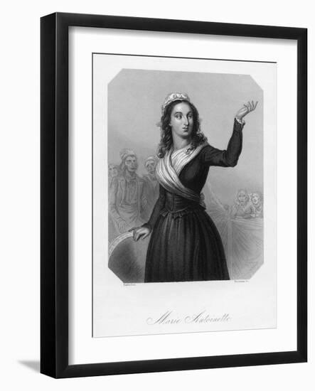 19th-Century British Engraving of Marie Antoinette-null-Framed Giclee Print