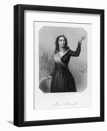 19th-Century British Engraving of Marie Antoinette-null-Framed Premium Giclee Print