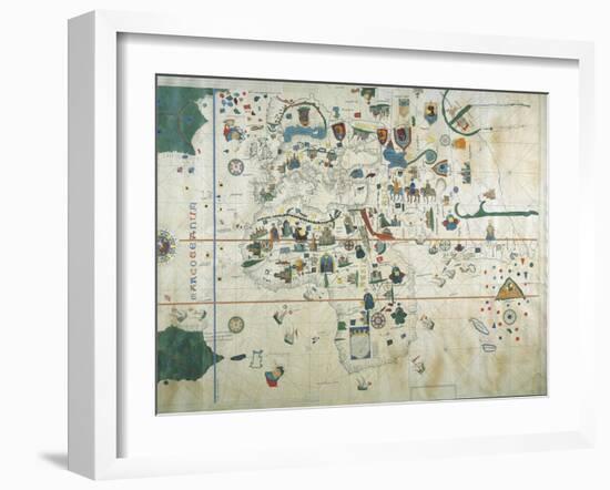 19th Century Copy of the Nautical Planisphere, 1500-Juan de la Cosa-Framed Giclee Print