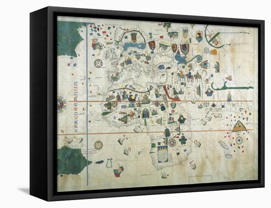 19th Century Copy of the Nautical Planisphere, 1500-Juan de la Cosa-Framed Stretched Canvas