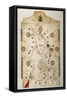 19th Century Copy of the Nautical Planisphere, 1500-Juan de la Cosa-Framed Stretched Canvas