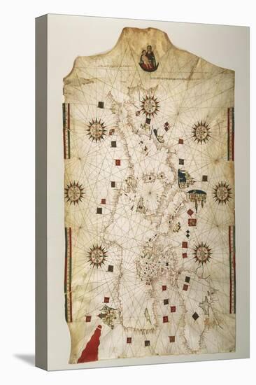 19th Century Copy of the Nautical Planisphere, 1500-Juan de la Cosa-Stretched Canvas