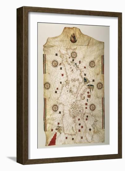 19th Century Copy of the Nautical Planisphere, 1500-Juan de la Cosa-Framed Giclee Print