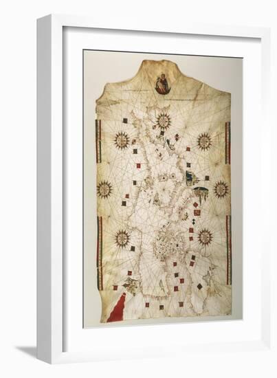 19th Century Copy of the Nautical Planisphere, 1500-Juan de la Cosa-Framed Giclee Print