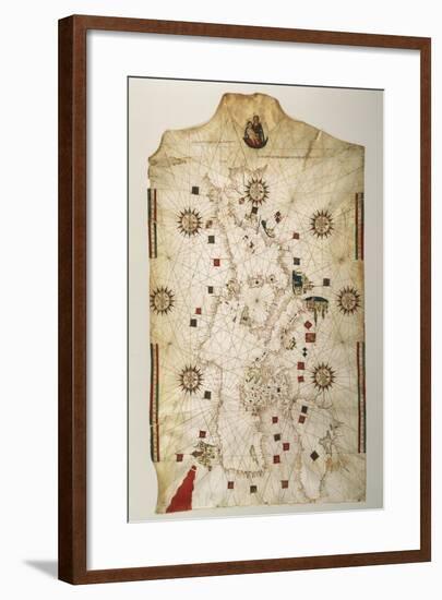 19th Century Copy of the Nautical Planisphere, 1500-Juan de la Cosa-Framed Giclee Print