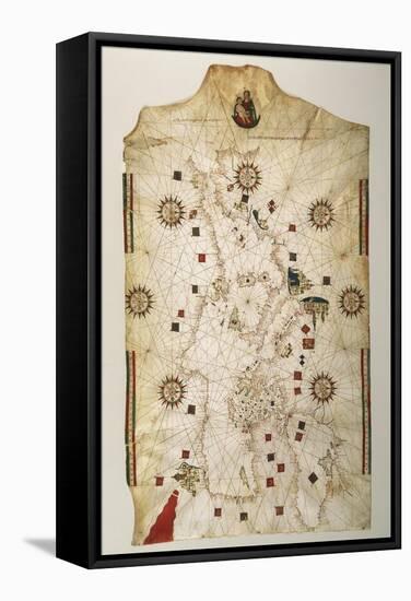 19th Century Copy of the Nautical Planisphere, 1500-Juan de la Cosa-Framed Stretched Canvas