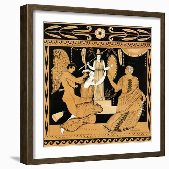 19th Century Greek Vase Illustration of Cassandra with Apollo and Minerva-Stapleton Collection-Framed Giclee Print