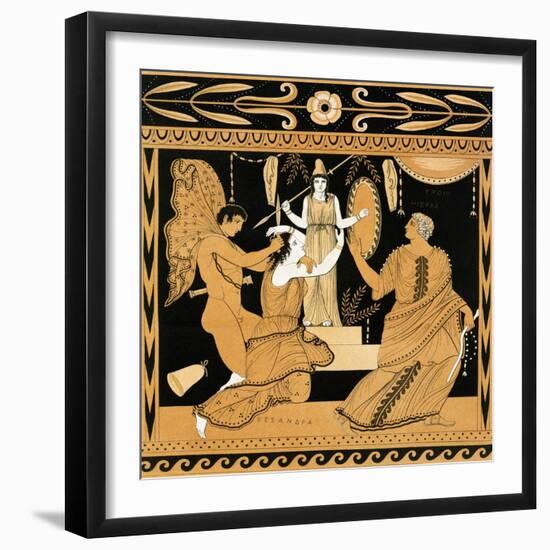 19th Century Greek Vase Illustration of Cassandra with Apollo and Minerva-Stapleton Collection-Framed Giclee Print