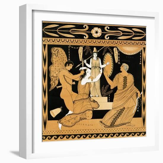 19th Century Greek Vase Illustration of Cassandra with Apollo and Minerva-Stapleton Collection-Framed Giclee Print