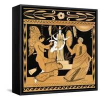 19th Century Greek Vase Illustration of Cassandra with Apollo and Minerva-Stapleton Collection-Framed Stretched Canvas