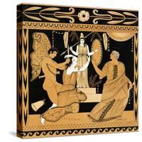 19th Century Greek Vase Illustration of Cassandra with Apollo and Minerva-Stapleton Collection-Stretched Canvas
