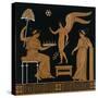 19th Century Greek Vase Illustration of Eros with Two Courtesans-Stapleton Collection-Stretched Canvas