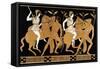 19th Century Greek Vase Illustration of Two Amazons on Horses After Two Youths-Stapleton Collection-Framed Stretched Canvas
